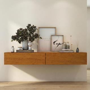 Aparador Eros 110 Suspenso Com 2 Gavetas Estilo Minimalista Para Sala Estar ou Escritório 
