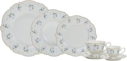Aparelho jantar Royal Romantic New Bone Fil Dourado-42 peças