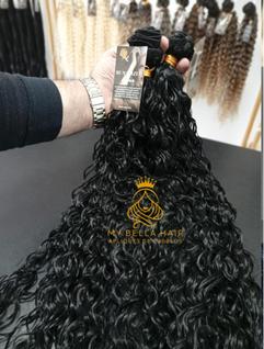 Aplique de Cabelo na Tela Mega Hair Natural Fibra Russa Cacheado 70cm Premium Humanizado