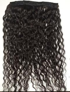 aplique de tic tac cabelo humano cacheado 50cm