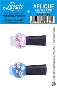 Aplique Decoupage Dois Esmaltes Apm4-095 em Papel e Mdf 4cm Litoarte