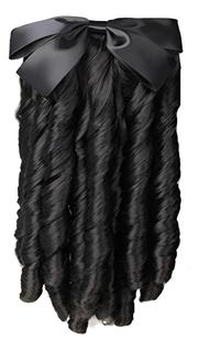 Aplique Mágico Castanho Com Cachos para Penteado de Festas