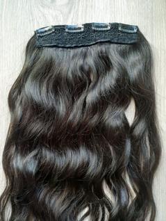 aplique  tic tac cabelo humano liso ondulado 60cm