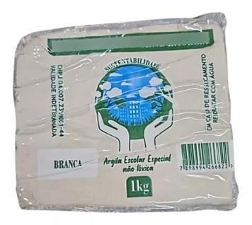 Argila Escolar Rezende 01 Kg Branca