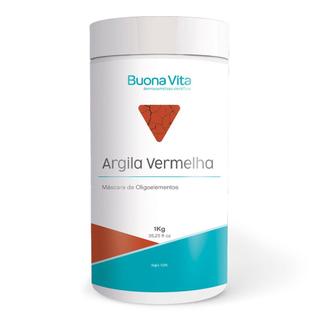 Argila Vermelha 1 Kg Buona Vita - Máscara Ortomolecular Hidratante, Rejuvenescedora
