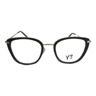 Armação para Óculos de Grau Dourado Contorno Preto ou em Salmão Feminino YNot