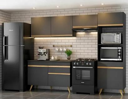Armário de Cozinha Compacta 4 peças ML3868 Veneza Multimóveis