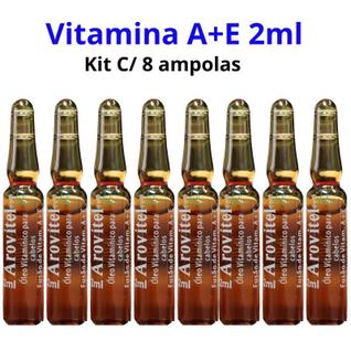 Arovitel Vitamina A+E 2 Ml Kit C/ 8 Ampolas - Fortalecimento Capilar
