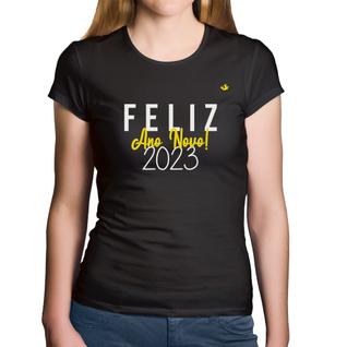 Baby Look Algodão Feliz Ano Novo 2023 - Foca na Moda