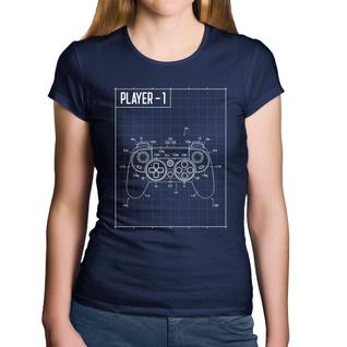 Baby Look Algodão Player 1 Controle Joystick - Foca na Moda