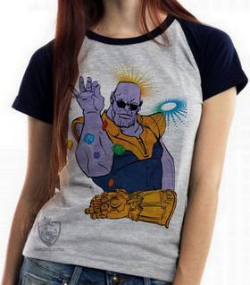Baby look blusa feminina ou Camiseta unissex Thanos dedos