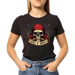 Baby Look Feminina Banda Guns N Roses Caveira Com Balas