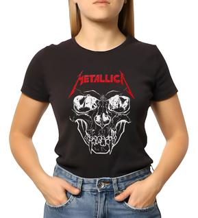 Baby Look Feminina Banda Metallica Peronalizada Com Caveira