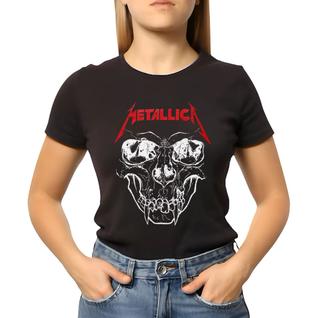 Baby Look Feminina Banda Metallica Peronalizada Com Caveira