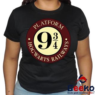 Baby Look Plataforma 9 3/4 100% Algodão Harry Potter Hogwarts Geeko