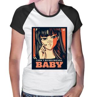 Baby Look Raglan I don't do boyfriends - Foca na Moda
