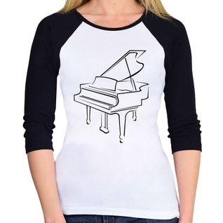 Baby Look Raglan Piano Manga 3/4 - Foca na Moda