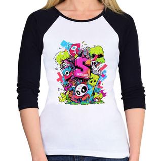 Baby Look Raglan Street Style Manga 3/4 - Foca na Moda