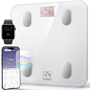 Balança inteligente FITINDEX de peso corporal com IMC, gordura corporal, Bluetooth