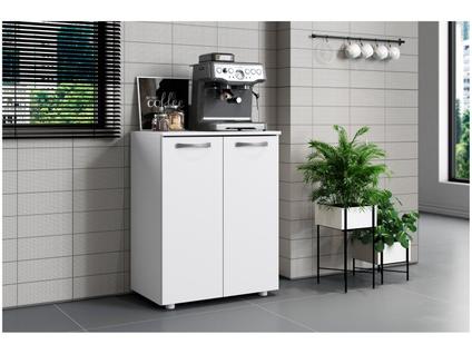 Balcão Multiuso Cantinho do Café com 2 portas Aramóveis Branco Denver