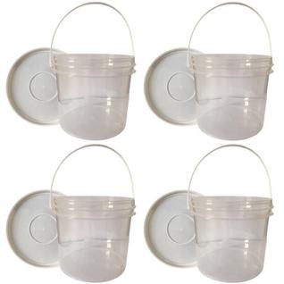 Balde Transparente 2.2L para mel caseiro 4 Pçs