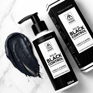 Balm Tonalizante Escurecedor Hipoalergenico Black Control Reduz Fios Brancos Cabelo E Barb