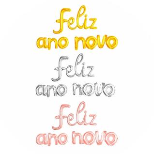 Balões de Feliz Ano Novo Kit Metalizado 40Cm Festa Réveillon