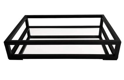 Bandeja retangular pequena preto fosco