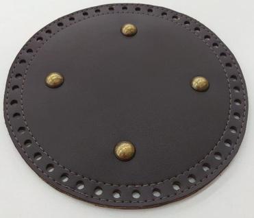 Base Redonda para Bolsa de Crochê 18 cm Cor Café - Dupla Face e Estruturada