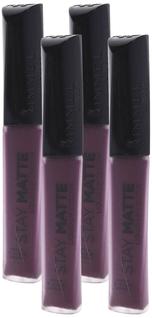 Batom Rimmel Stay Matte Lip Liquid Midnight 6,2 ml (pacote com 4)