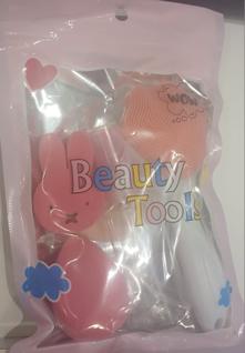 Beauty tools kit esponjas 03 unidades e 01 mini frasco spray e 01 escova esfoliante facial