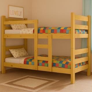 Beliche Solteiro Nemargi Madeira Maciça, Pode ser montado como duas camas, Envio Imediato.