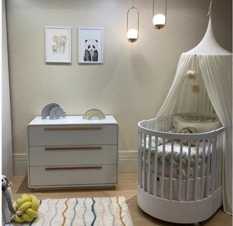 Berço progressivo 3 em 1 + comoda wave 3 em 1 branco - divicar