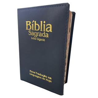 Bíblia Letra Gigante Versão NTLH Nova Tradução Linguagem de Hoje Fácil Simples Luxo Preta 