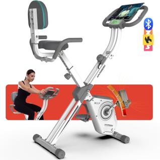 Bicicleta ergométrica dobrável HARISON HR-X3L branca 160 kg com Bluetooth