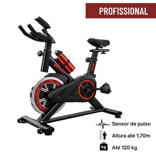 Bicicleta Ergométrica Fitness Spinning Profissional Cor Preto E Vermelho IwmaBru até 120 k