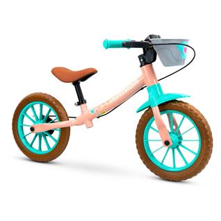 Bicicleta Infantil de Equilíbrio Aro 12 C/ Cesto Iniciantes Crianças Caminhar Andar Brinqu