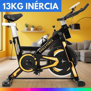 Bicicleta Spinning Fitness Ergométrica Suporta 120kg Bike Com Roda De Inércia De 13kg para
