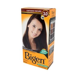 Bigen Tintura Capilar em Pó à Base de Água Tinta de Cabelo kit 3un Cor:CASTANHO ESCURO