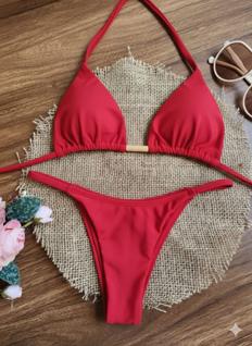 Biquíni Feminino Top Cortininha Fita Para Marquinha Moda Praia Com bojo Removível