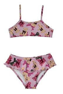 Biquíni Infantil Estampado com Babados