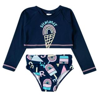 Biquíni Infantil Proteção UV Cropped Sorvete Marinho Tip Top