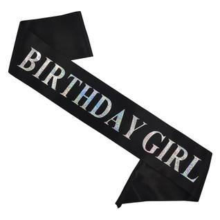 Birthday Girl Sash Soft Satin Black Sash para mulheres
