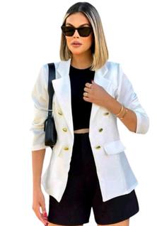 Blazer Alfaiataria Luxo Feminino Terninho Moda Evangélica