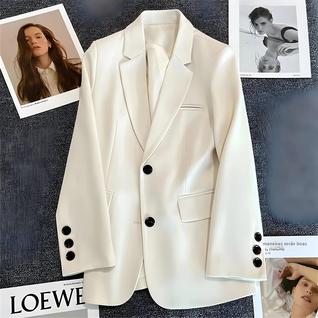 Blazer Feminino Elegante De Manga Longa Com Um Botão, Jaqueta De Terno Para Escritório, Mo