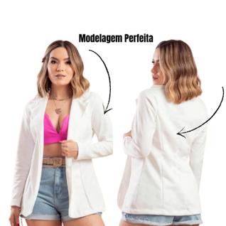 Blazer Feminino Maxi Alongado estilo casaquinho Cardigan