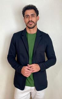 Blazer Masculino de Moletom Slim Fit Preto - Tony Menswear