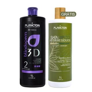 Blindagem 3D Gloss 1Lt + GRÁTIS Shampoo Antirresíduo 1Lt