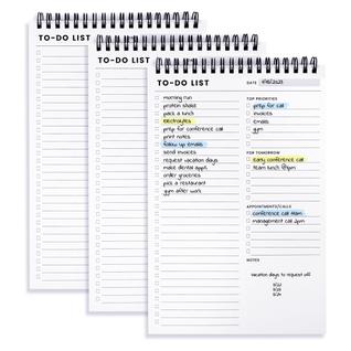 Bloco de notas para fazer, lista de 3, pacote de um Happy Kind, 60 folhas, 6,5 x 9,8 cm