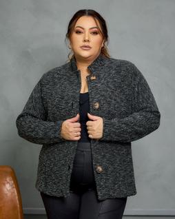 Blusa Casaco De Frio Botão Plus Size Tricô Inverno